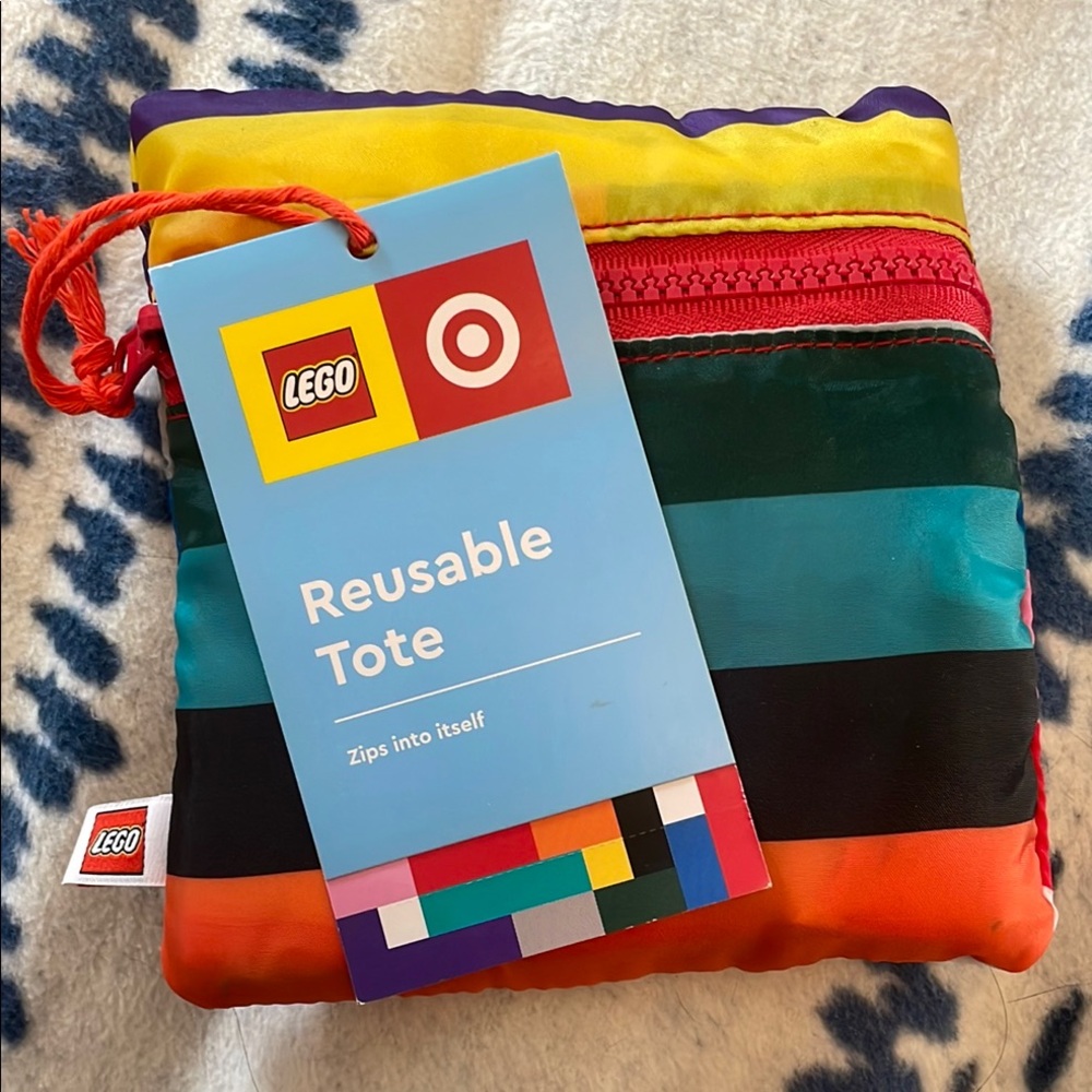 LEGO collaboration with Target Reusable Tote with Multicolor Stripes